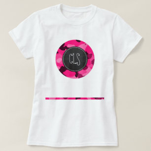 Deep Pink Camo; krijtbordlook T-shirt