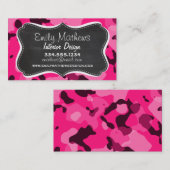Deep Pink Camo; krijtbordlook Visitekaartje (Voorkant / Achterkant)