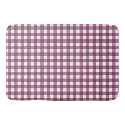  Deep Pink Check Gingham Pattern Badmat (Voorkant)