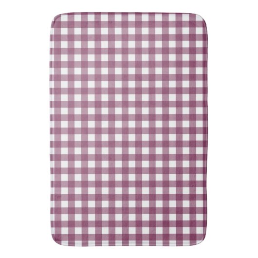  Deep Pink Check Gingham Pattern Badmat (Voorkant Verticaal)