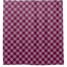  Deep Pink Check Gingham Pattern Douchegordijn