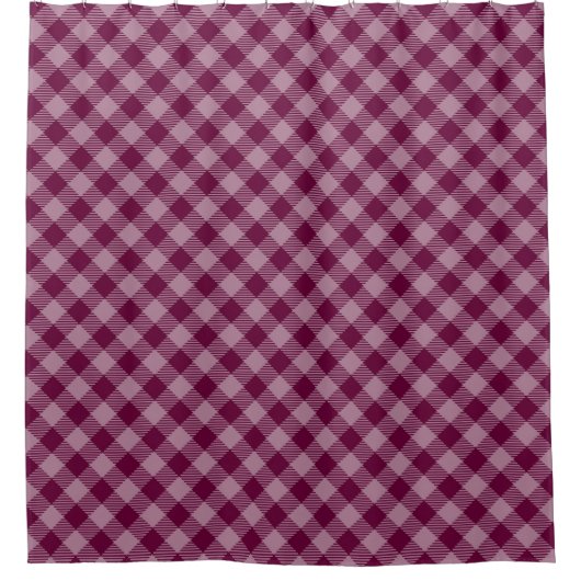  Deep Pink Check Gingham Pattern Douchegordijn (Voorkant)