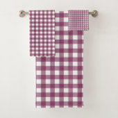  Deep Pink Christmas Gingham Pattern Bad Handdoek (Insitu)