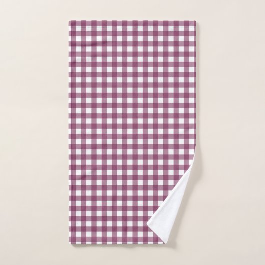  Deep Pink Christmas Gingham Pattern Bad Handdoek (Handdoek)