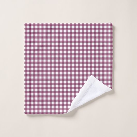  Deep Pink Christmas Gingham Pattern Bad Handdoek (Wasdoekje)