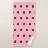 Deep Pink Dahlia - ventilator naadloos patroon op Badhanddoek (Badhanddoek)