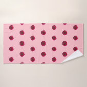 Deep Pink Dahlia - ventilator naadloos patroon op Badhanddoek (Badhanddoek)