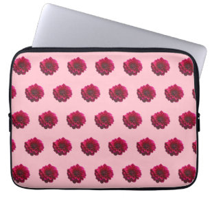 Deep Pink Dahlia - ventilator naadloos patroon op Laptop Sleeve