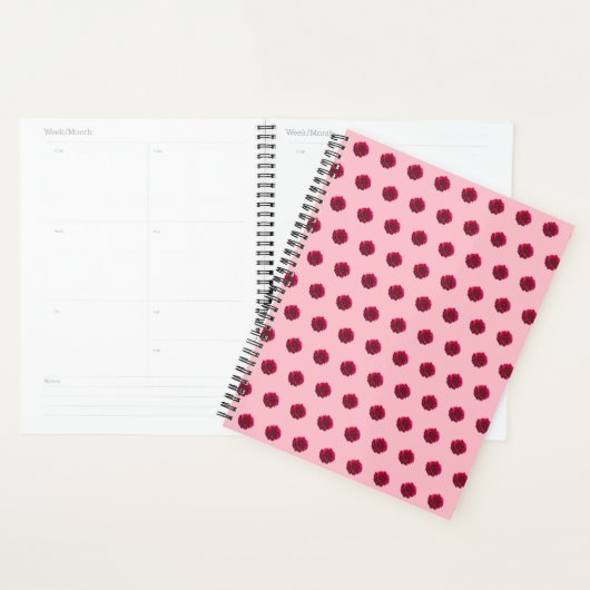 Deep Pink Dahlia - ventilator naadloos patroon op Planner (Display)