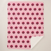 Deep Pink Dahlia - ventilator naadloos patroon op Sherpa Deken (Voorkant)