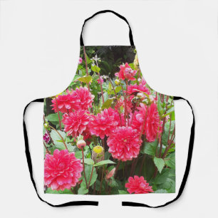 Deep Pink Dahlias Apron Schort