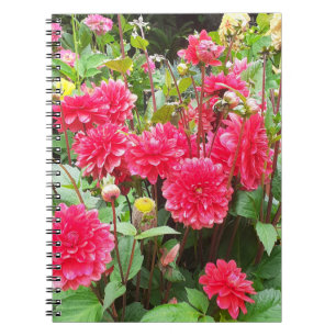 Deep Pink Dahlias Spiral Notitieboek