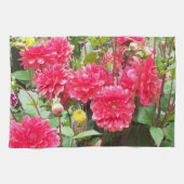 Deep Pink Dahlias Tea Towel Theedoek (Horizontaal)