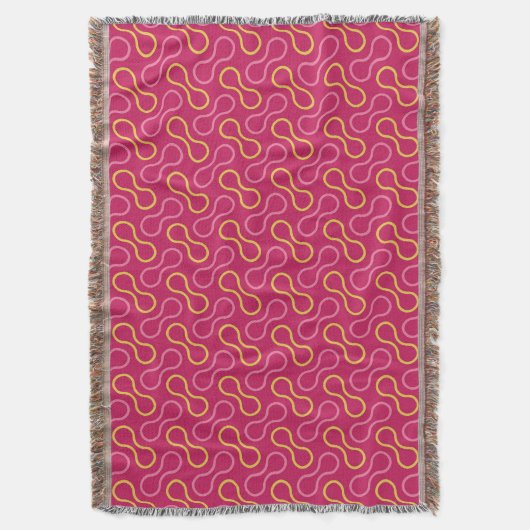 Deep Pink Double Bubble Pattern Throw Blanket Deken (Voorkant Verticaal)