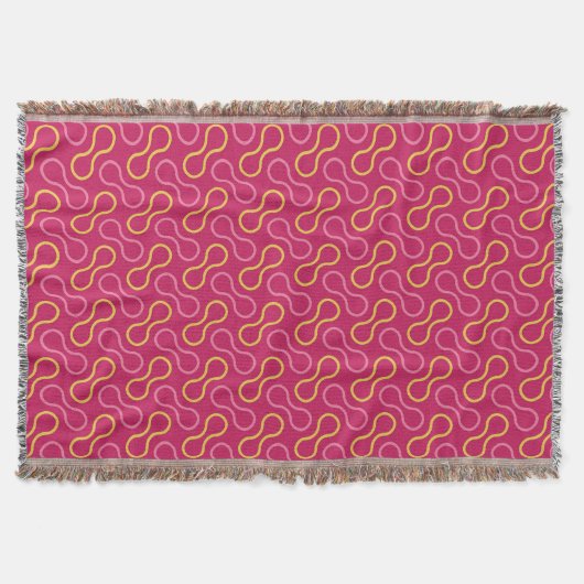 Deep Pink Double Bubble Pattern Throw Blanket Deken (Voorkant)