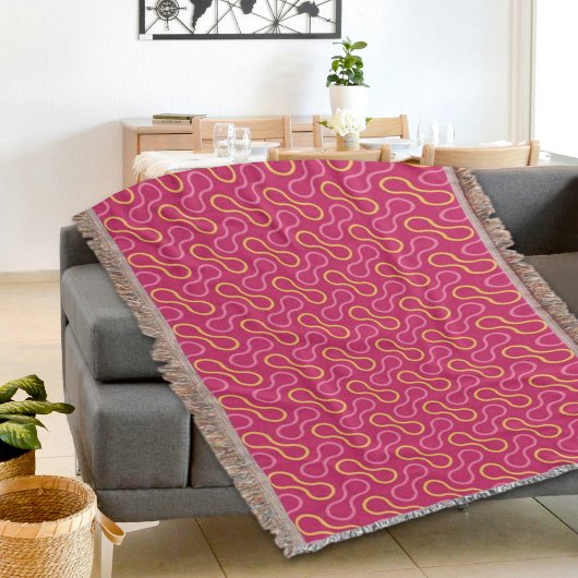 Deep Pink Double Bubble Pattern Throw Blanket Deken