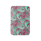 Deep Pink en Aqua Paisley Damask Pattern Badmat (Voorkant Verticaal)
