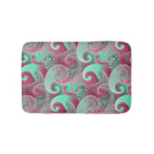 Deep Pink en Aqua Paisley Damask Pattern Badmat (Voorkant)