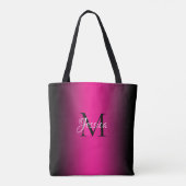 Deep Pink en Black Ombre Elegant Monogram Tote Bag (Achterkant)