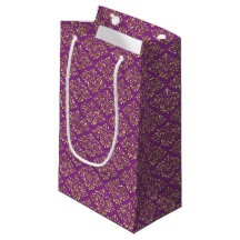 Deep Pink en Gold Damask Gift Bag