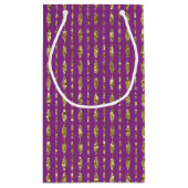 Deep Pink en Gold Marquise Patroon Gift Bag Klein Cadeauzakje (Achterkant)