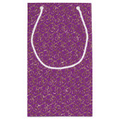 Deep Pink en Gold Swirls Gift Bag Klein Cadeauzakje (Achterkant)