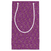 Deep Pink en Gold Swirls Gift Bag Klein Cadeauzakje (Voorkant)