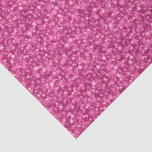 Deep Pink Faux Glitter & Sparkles Patroon Tissuepapier (Detail)