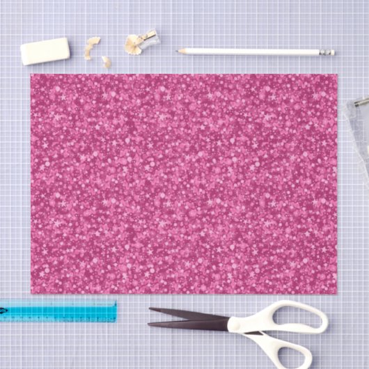 Deep Pink Faux Glitter & Sparkles Patroon Tissuepapier (Craft)