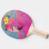 Deep Pink Flamingo Dragen Flower Pet Tafeltennisbatje (Zijkant)