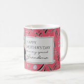 DEEP PINK Floral Custom GRANDMA Foto Koffiemok (Voorkant rechts)