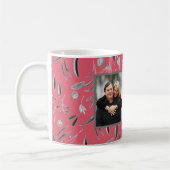DEEP PINK Floral Custom GRANDMA Foto Koffiemok (Links)