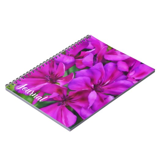Deep Pink Floral Flowers Natuur Art Journal Notitieboek (Linkerzijde)