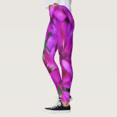 Deep Pink Floral Waterverf Style Art Leggings (Links)