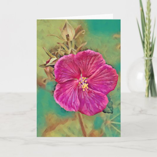 Deep Pink Flower Art Kaart (Voorkant)