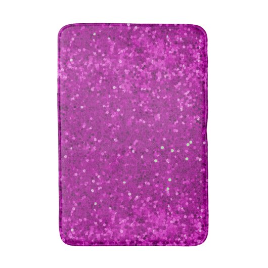 Deep Pink Glam Faux Glitter Pattern Badmat (Voorkant Verticaal)