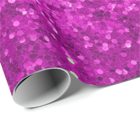 Deep Pink Glam Faux Glitter Pattern Cadeaupapier (Rol Hoek)