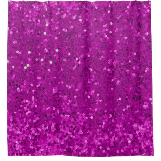 Deep Pink Glam Faux Glitter Pattern Douchegordijn (Voorkant)