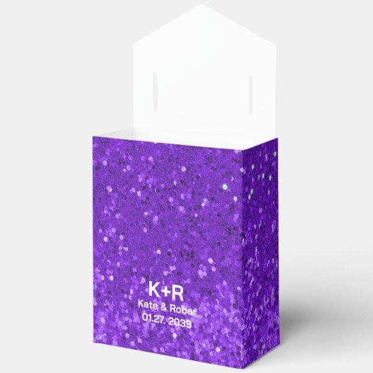 Deep Pink Glam Faux Glitter Pattern Favor Boxes Bedankdoosjes (Open)