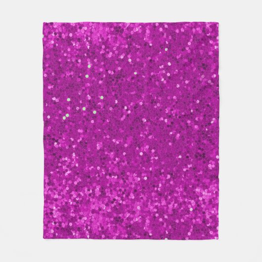 Deep Pink Glam Faux Glitter Pattern Fleece Deken (Voorkant)