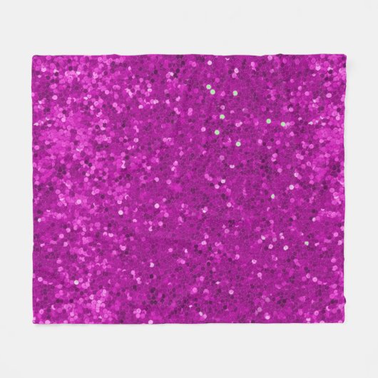 Deep Pink Glam Faux Glitter Pattern Fleece Deken (Voorkant (Horizontaal))