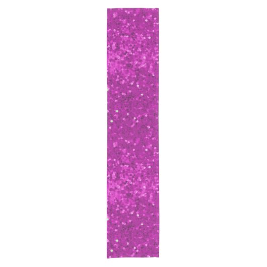 Deep Pink Glam Faux Glitter Pattern Korte Tafelloper (Voorkant)