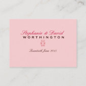 Deep Pink Hearts Trouwtafel Seat Kaarten Plaatskaartje (Achterkant)