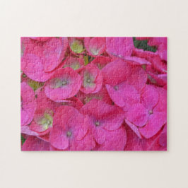Deep Pink Hydrangea Bloemblaadje Tuin Puzzel