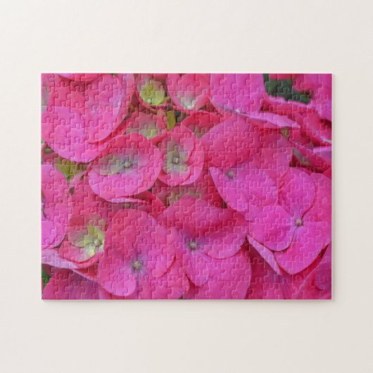 Deep Pink Hydrangea Bloemblaadje Tuin Puzzel Legpuzzel (Horizontaal)
