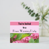 Deep Pink Hydrangea House Warming Party Kaart (Staand voorkant)