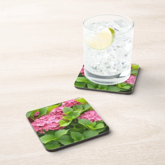 Deep Pink Hydrangeas Drankjes Onderzetter (Rechterzijde)