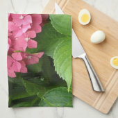 Deep Pink Hydrangeas Theedoek (Quarter Fold)