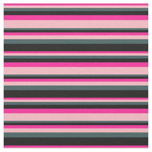 Deep Pink, Light Pink, Dark Slate Grey en Black Stof (Close Up)