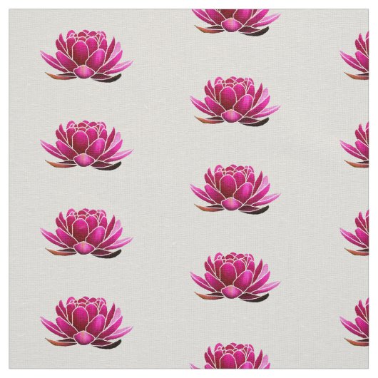 Deep Pink Lotus Flowers Stof (Swatch)
